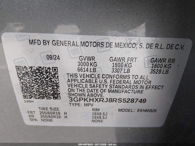3GPKHXRJ8RS528749 Honda Prologue Touring