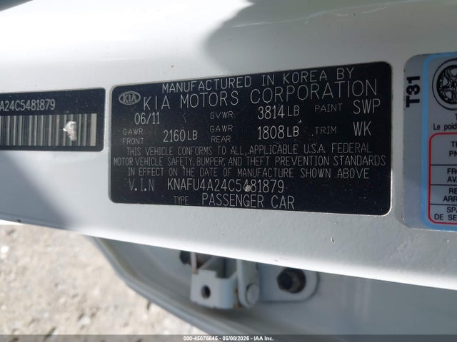 Продаж на аукціоні авто 2012 Kia Forte Ex, vin: KNAFU4A24C5481879, номер лоту: 45076645
