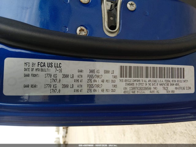 1C6RR7KG9GS390540 RAM 1500 Tradesman