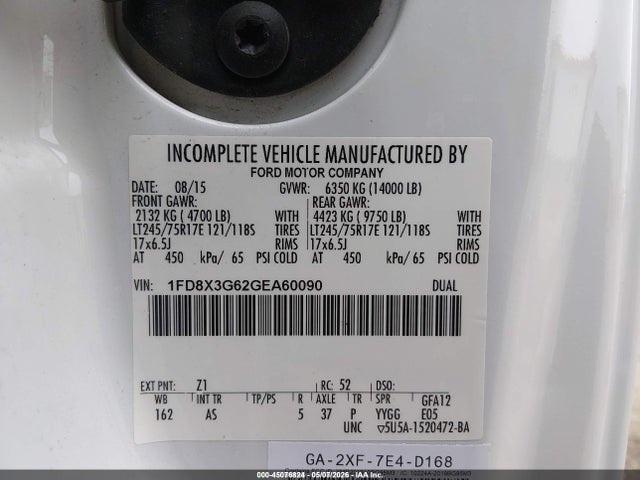 1FD8X3G62GEA60090 Ford F-350 Chassis Xl