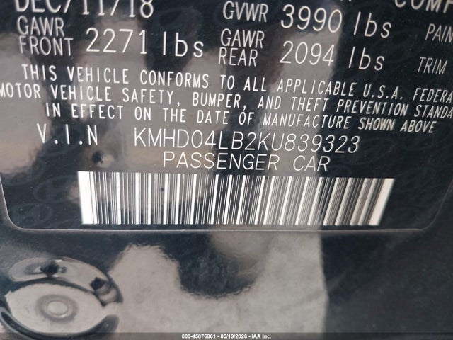 KMHD04LB2KU839323 Hyundai Elantra Sport