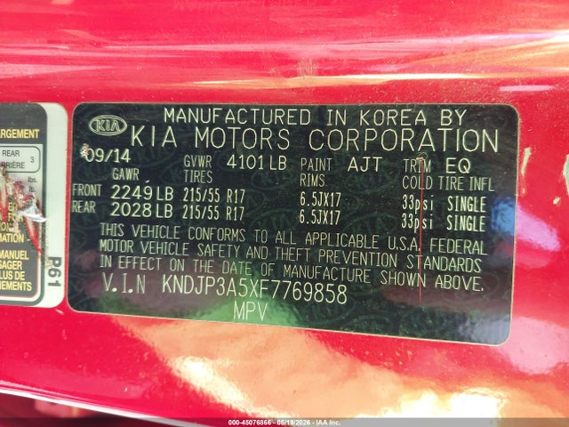 Aukcja sprzedaży 2015 Kia Soul +, vin: KNDJP3A5XF7769858, numer aukcji: 45076866