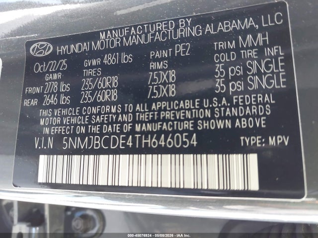 Hyundai TUCSON SEL 2026 5NMJBCDE4TH646054 Image 9