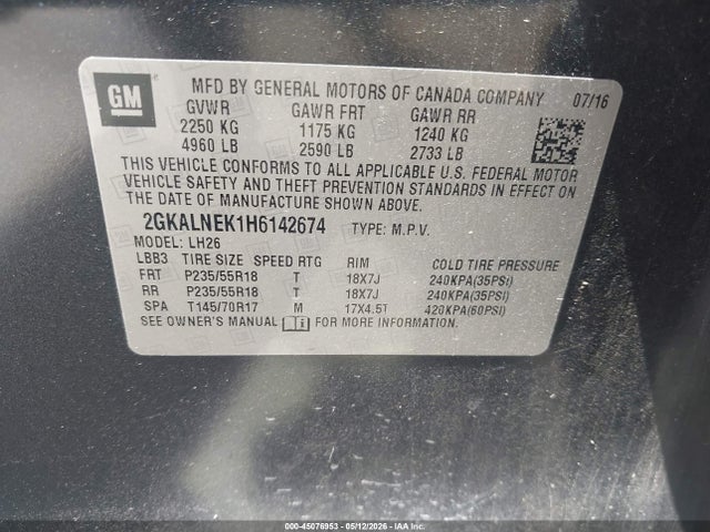 2GKALNEK1H6142674 GMC Terrain Sle-2