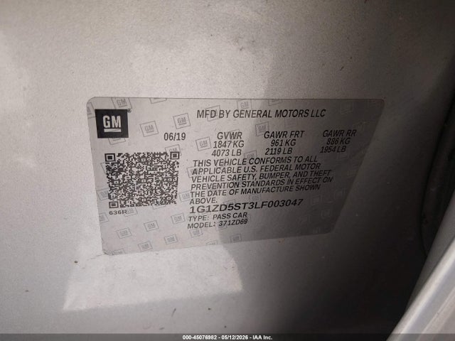 Продажа на аукционе авто 2020 Chevrolet Malibu Fwd Lt, vin: 1G1ZD5ST3LF003047, номер лота: 45076982