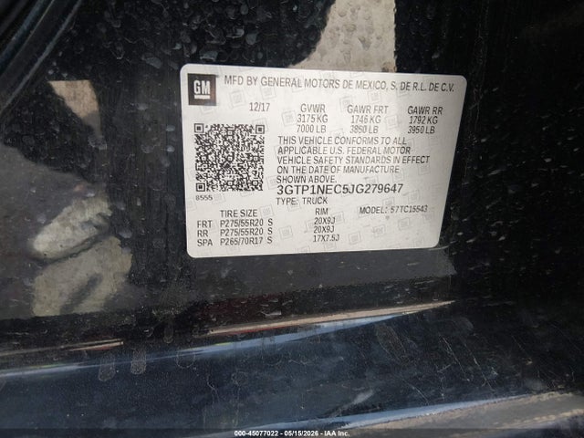 3GTP1NEC5JG279647 GMC Sierra 1500 Slt