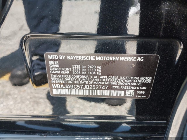 WBAJA9C57JB252747 BMW 530e Iperformance
