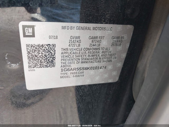 Продажа на аукционе авто 2019 Cadillac Cts Luxury, vin: 1G6AR5SS6K0101474, номер лота: 45077129