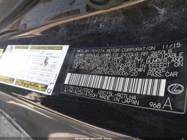 Продажа на аукционе авто 2016 Lexus Rc 350, vin: JTHSE5BC2G5006120, номер лота: 45077206