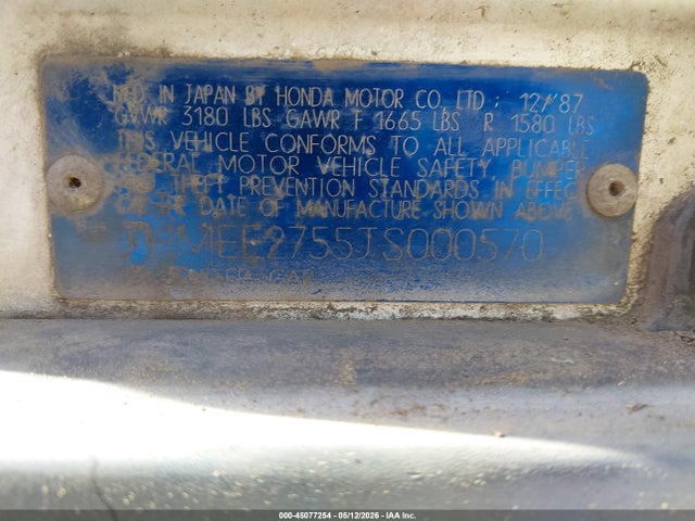 Aukcja sprzedaży 1988 Honda Civic 1.5 Dx, vin: JHMEE2755JS000570, numer aukcji: 45077254