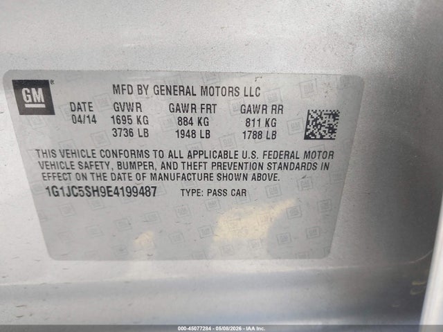 1G1JC5SH9E4199487 Chevrolet Sonic Lt Auto