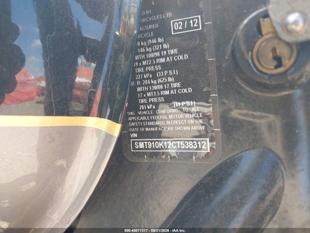 Продажа на аукционе авто 2012 Triumph Motorcycle Bonneville T100, vin: SMT910K12CT538312, номер лота: 45077317