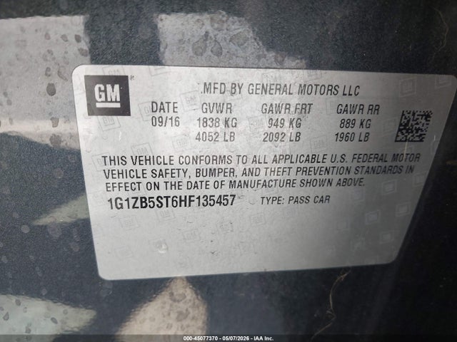 1G1ZB5ST6HF135457 Chevrolet MALIBU LS