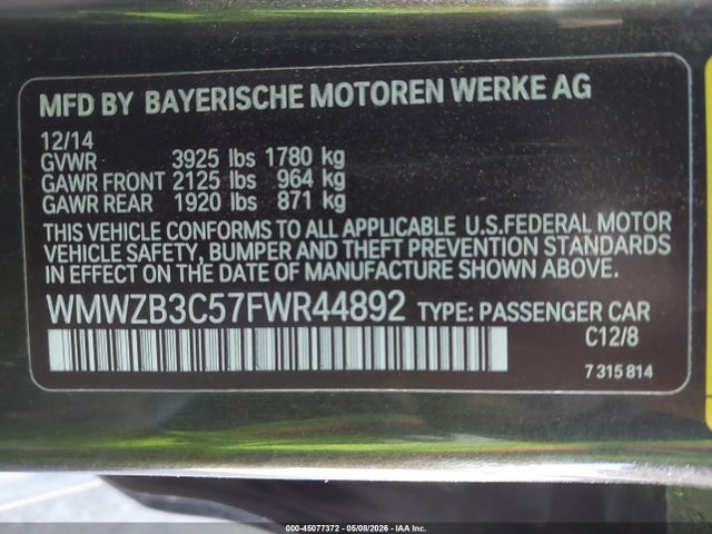 WMWZB3C57FWR44892 Mini Countryman Cooper