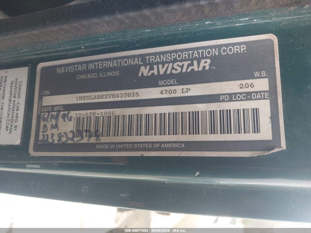Aukcja sprzedaży 1997 International 4000 4700, vin: 1HTSLABKXVH437035, numer aukcji: 45077492