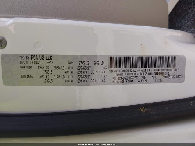 Продаж на аукціоні авто 2017 Dodge Grand Caravan Se, vin: 2C4RDGBG7HR772804, номер лоту: 45077499