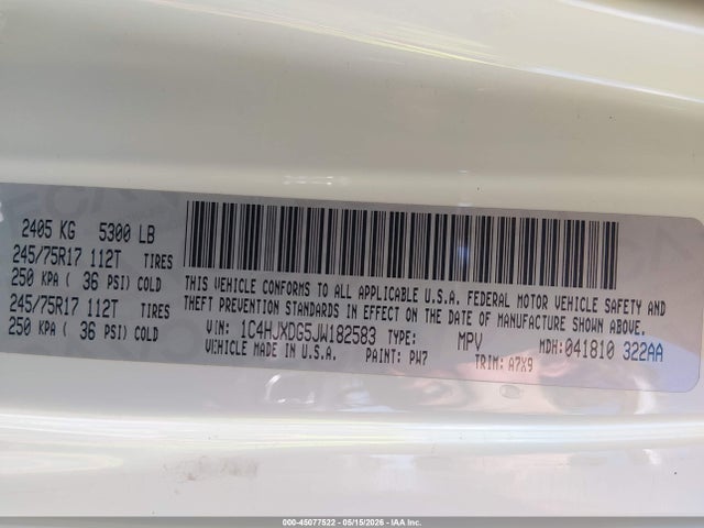 Aukcja sprzedaży 2018 Jeep Wrangler Unlimited Sport S 4x4, vin: 1C4HJXDG5JW182583, numer aukcji: 45077522