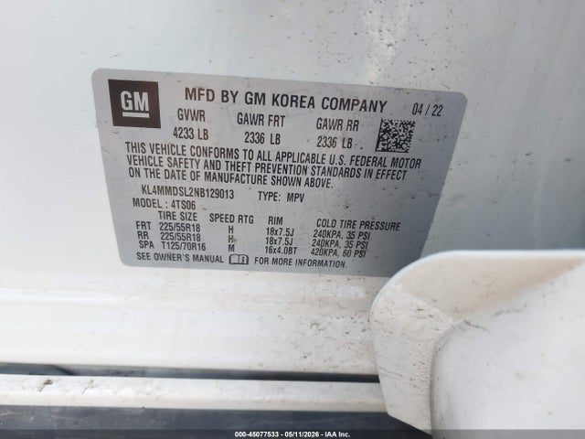 Aukcja sprzedaży 2022 Buick Encore Gx Fwd Select, vin: KL4MMDSL2NB129013, numer aukcji: 45077533