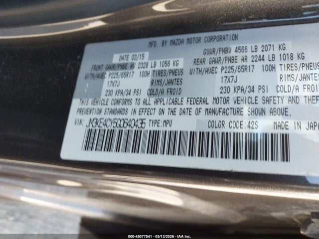 Aukcja sprzedaży 2016 Mazda Cx-5 Touring, vin: JM3KE4CY5G0640435, numer aukcji: 45077541