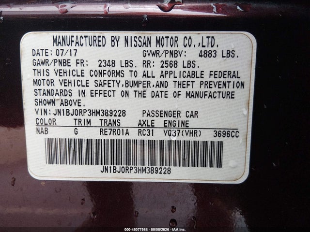 Продаж на аукціоні авто 2017 Infiniti Qx50, vin: JN1BJ0RP3HM389228, номер лоту: 45077568