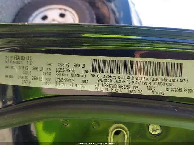 Продаж на аукціоні авто 2017 Ram 1500 Tradesman  4x4 5'7 Box, vin: 1C6RR7KM3HS861752, номер лоту: 45077668