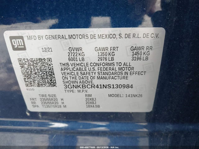 Продаж на аукціоні авто 2022 Chevrolet Blazer Fwd 2lt, vin: 3GNKBCR41NS130984, номер лоту: 45077809