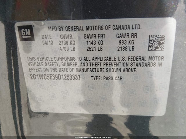 Продаж на аукціоні авто 2013 Chevrolet Impala Ltz, vin: 2G1WC5E39D1253337, номер лоту: 45077854