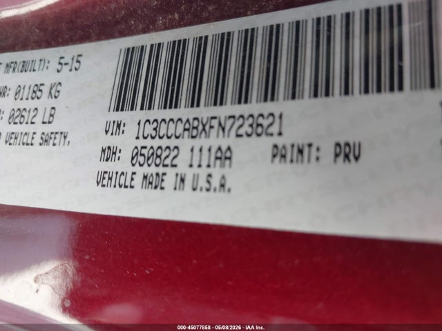 Продаж на аукціоні авто 2015 Chrysler 200 Limited, vin: 1C3CCCABXFN723621, номер лоту: 45077858