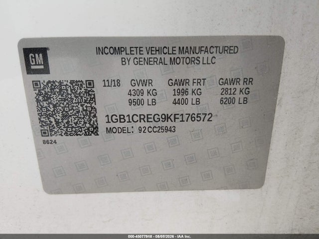 1GB1CREG9KF176572 Chevrolet Silverado 2500hd Wt