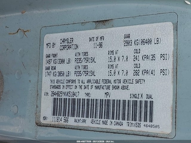 Продаж на аукціоні авто 1997 Dodge Ram  2500 Value, vin: 2B4HB25YXVK518417, номер лоту: 45077939