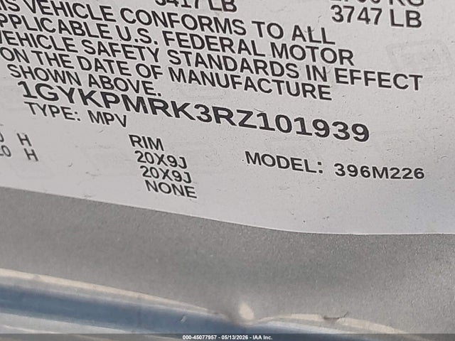 Продажа на аукционе авто 2024 Cadillac Lyriq Tech W/1sa, vin: 1GYKPMRK3RZ101939, номер лота: 45077957