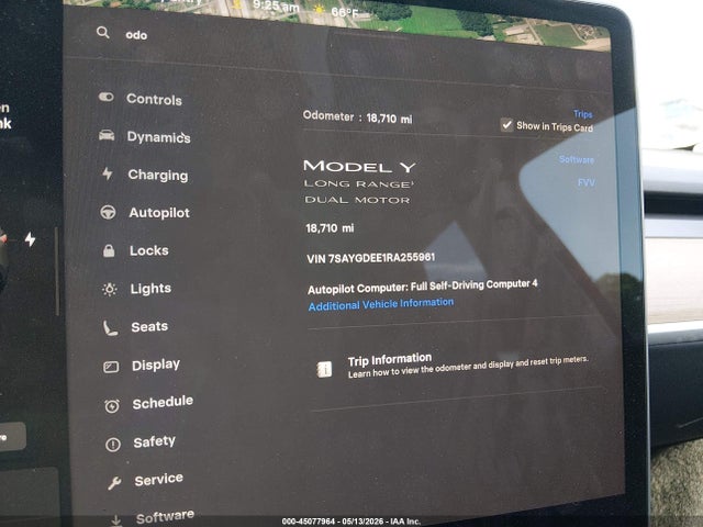 45077964 :رقم المزاد ، 7SAYGDEE1RA255961 vin ، 2024 Tesla Model Y Long Range Dual Motor All-wheel Drive مزاد بيع