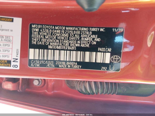 Продажа на аукционе авто 2020 Toyota C-hr Limited, vin: NMTKHMBX9LR104893, номер лота: 45078032