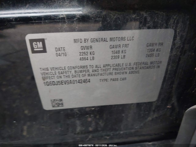 Продаж на аукціоні авто 2010 Cadillac Cts Standard, vin: 1G6DJ5EV9A0142464, номер лоту: 45078076