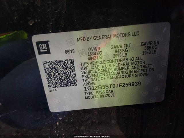 Chevrolet Malibu 1ls 2018 1G1ZB5ST0JF259939 Image 9