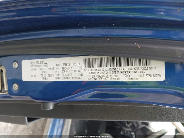 Продаж на аукціоні авто 2016 Ram 1500 Express, vin: 3C6JR6AG9GG181332, номер лоту: 45078148