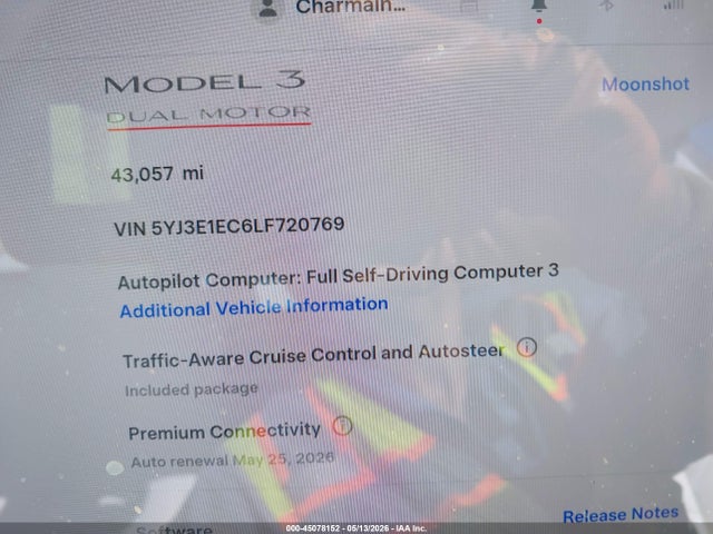 Продажа на аукционе авто 2020 Tesla Model 3 Performance Dual Motor All-wheel Drive, vin: 5YJ3E1EC6LF720769, номер лота: 45078152