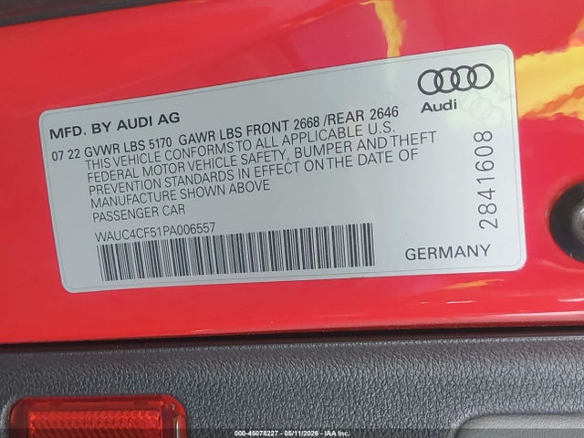 WAUC4CF51PA006557 Audi S5 Sportback Premium Plus Tfsi Quattro Tiptronic