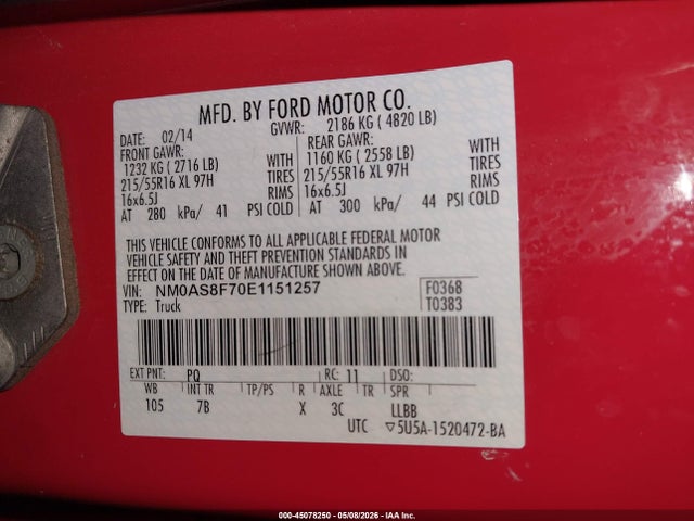Ford Transit Connect Xlt 2014 NM0AS8F70E1151257 Image 9