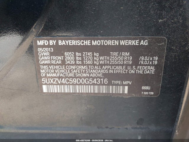 Продаж на аукціоні авто 2013 Bmw X5 Xdrive35i/xdrive35i Premium/xdrive35i Sport Activity, vin: 5UXZV4C59D0G54316, номер лоту: 45078269