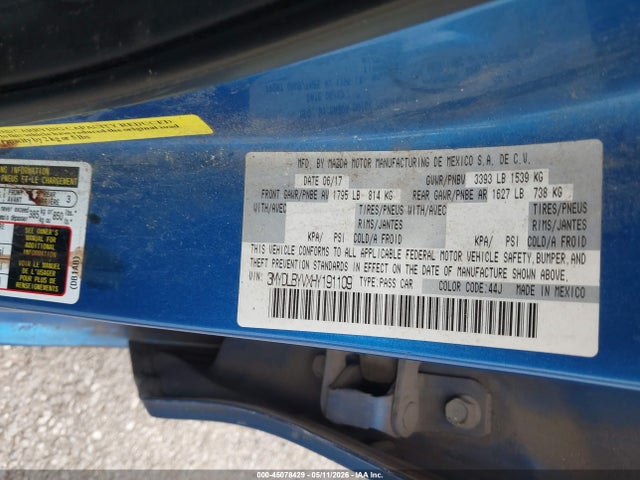 45078429 :رقم المزاد ، 3MYDLBYVXHY191109 vin ، 2017 Toyota Yaris Ia مزاد بيع