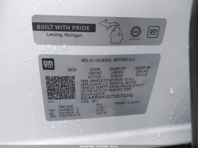 2026 Buick Enclave Preferred Fwd მანქანა იყიდება აუქციონზე, vin: 5GAERAKS2TJ172241, აუქციონის ნომერი: 45078454