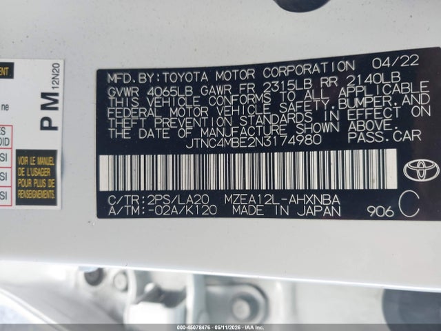 Toyota Corolla Xse 2022 JTNC4MBE2N3174980 Image 9