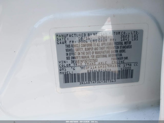 Nissan SENTRA S 2016 3N1AB7AP3GY327563 Image 9