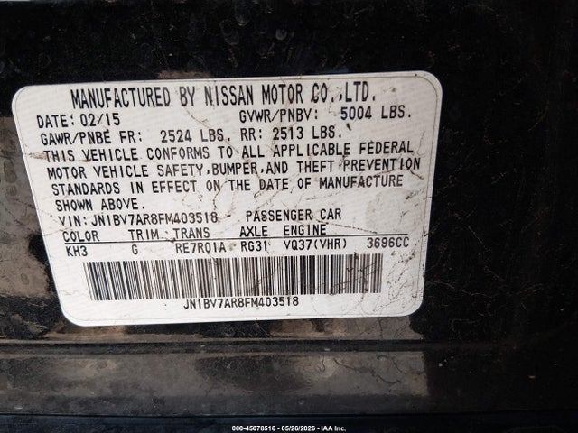 JN1BV7AR8FM403518 Infiniti Q50 Premium