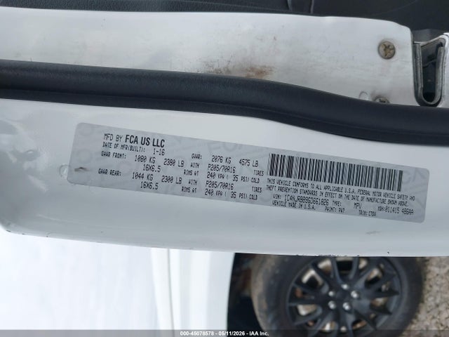 Aukcja sprzedaży 2016 Jeep Patriot Sport, vin: 1C4NJRBB9GD661826, numer aukcji: 45078578
