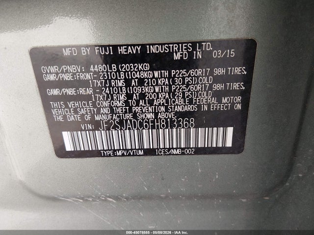 Subaru Forester 2.5i Premium 2015 JF2SJADC6FH813368 Image 9
