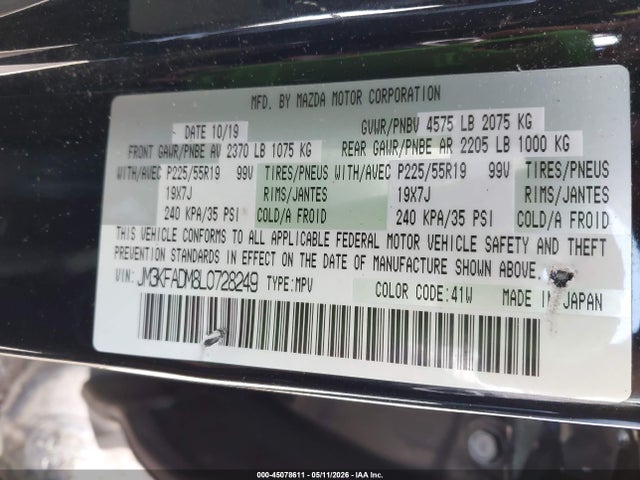 JM3KFADM8L0728249 Mazda Cx-5 Grand Touring