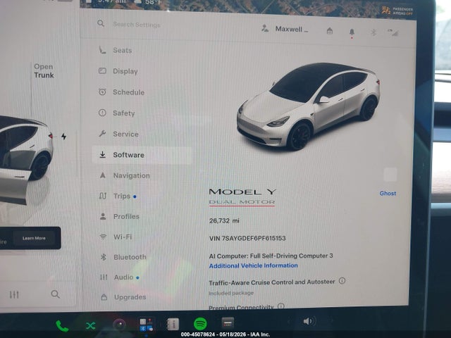 Aukcja sprzedaży 2023 Tesla Model Y Performance Dual Motor All-wheel Drive, vin: 7SAYGDEF6PF615153, numer aukcji: 45078624