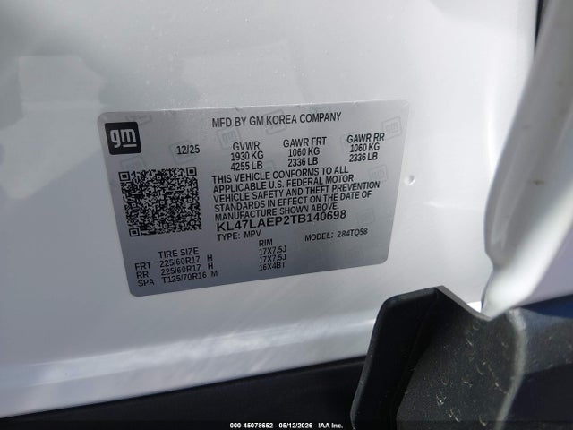 Aukcja sprzedaży 2026 Buick Envista Preferred Fwd, vin: KL47LAEP2TB140698, numer aukcji: 45078652